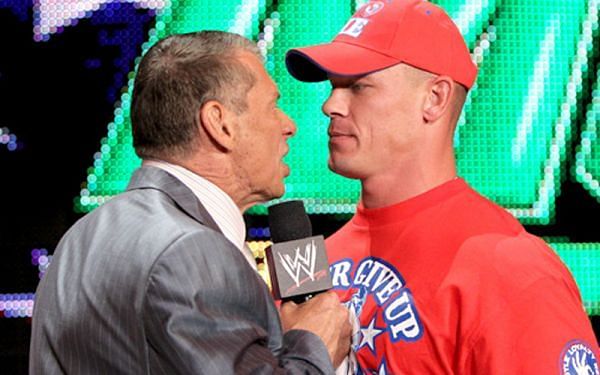 Vince McMahon yells at Cena