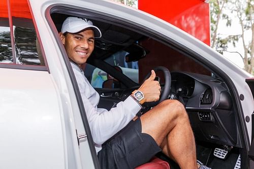 Rafael Nadal in a KIA Stinger in 2017