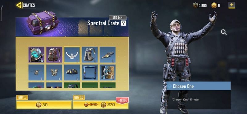 The Chosen One emote in the Spectral Crate in COD Mobile.