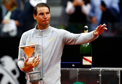 Rafael Nadal with the 2018 Internazionali BNL d'Italia title