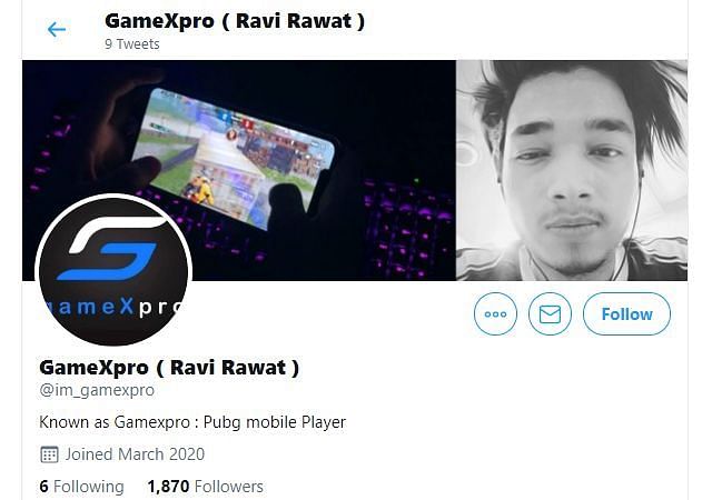 GameXpro&#039;s Twitter account (1870 followers)