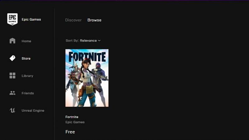 Click on the Fortnite banner