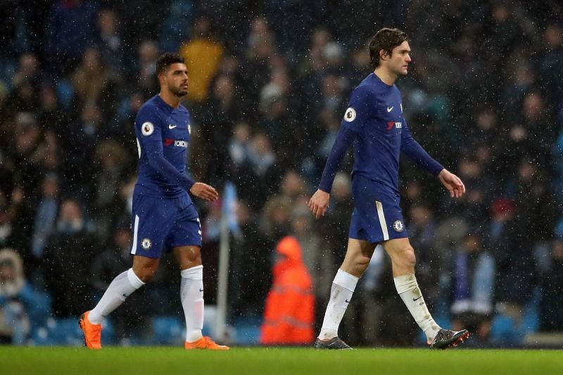 Emerson (L) and Marcos Alonso (R) have not impressed in the EPL this season