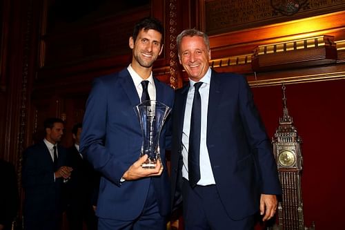 Novak Djokovic and Chris Kermode during happier times (for the camera).