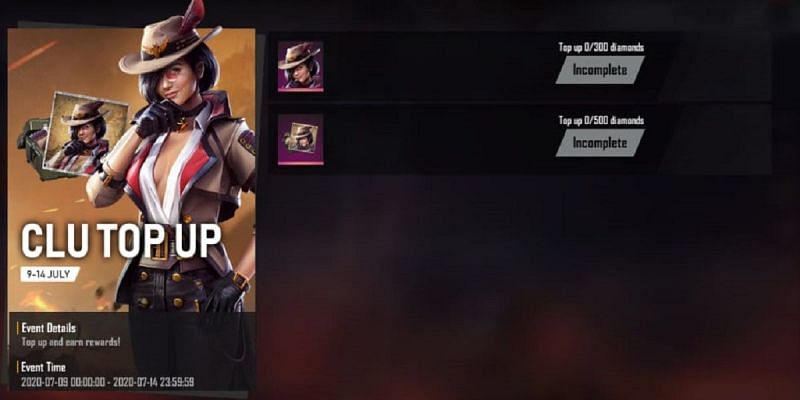 The Clu Top Up event in Free Fire