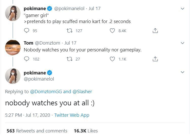 Pokimane&#039;s response to the Twitter user is as savage as it gets (Image Credits: Twitter)