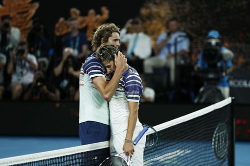 Alexander Zverev (L) and Dominic Thiem