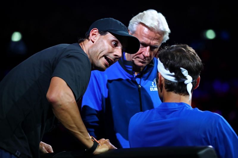 (From L to R) Rafael Nadal, Bjorn Borg and Roger Federer