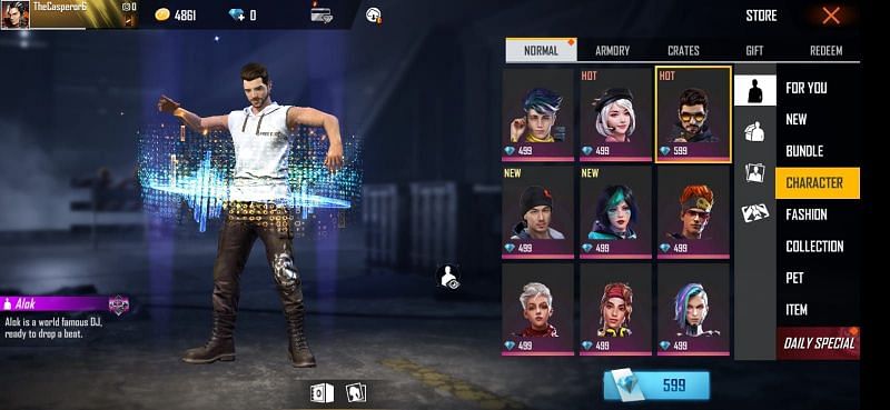 Alok character in Garena Free Fire