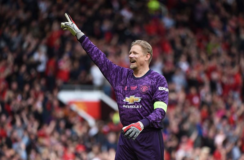 Peter Schmeichel during a Manchester United Legends game