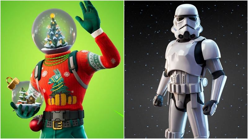 Christmas Sweater (L) and Stormtrooper Skin (R)