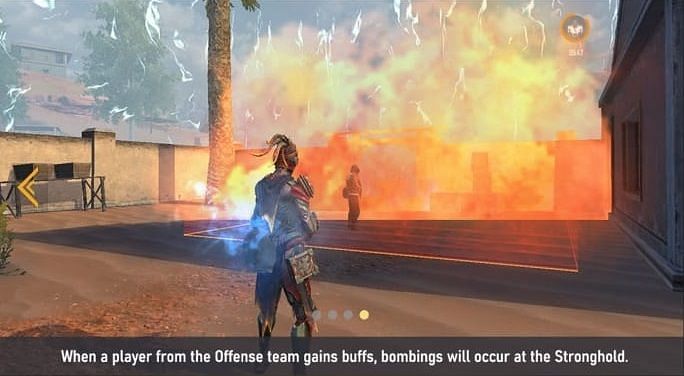 If the team attacking the stronghold get buffs, the stronghold will be bombed (Picture Courtesy: Free Fire)