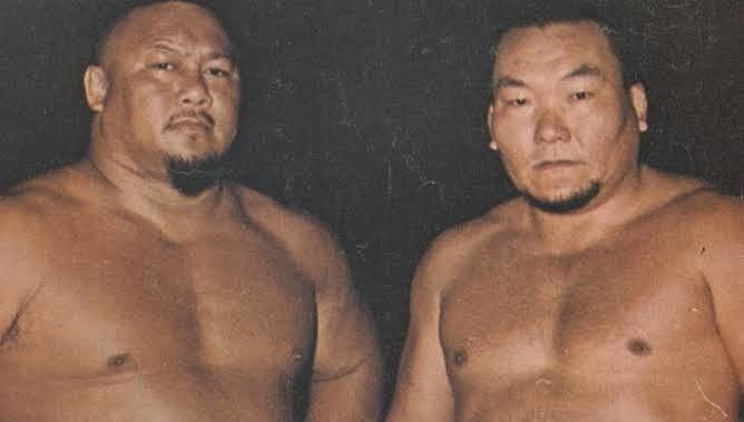 Inaugural WWF International Tag Team Champions Toru Tanaka and Mitsu Arakawa