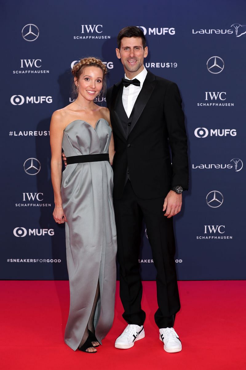 Novak Djokovic with his wife Jelena