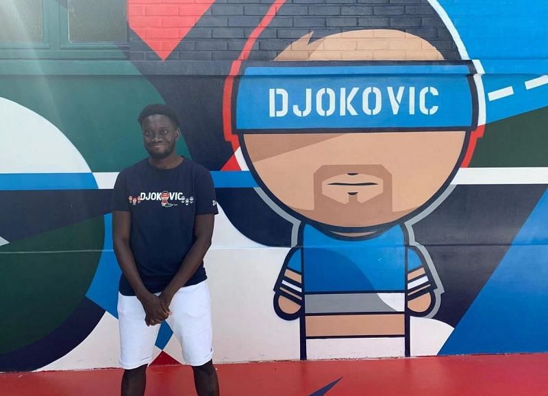Novak Djokovic&#039;s name and caricature can be found on the walls of the courts