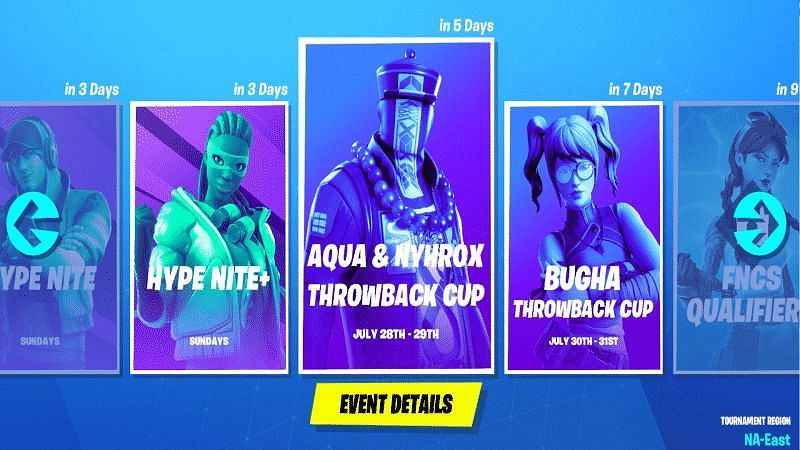 Epic announced official Bugha, Aqua and Nyhrox Throwback cups!