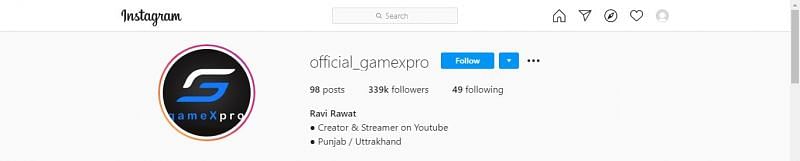 GameXpro&#039;s Instagram account (339k&nbsp;followers)