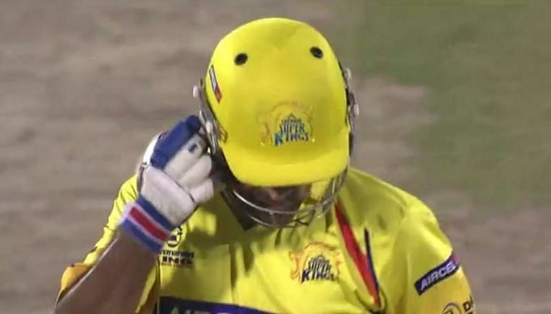 MS Dhoni punched himself in the face after an improbable win against KXIP