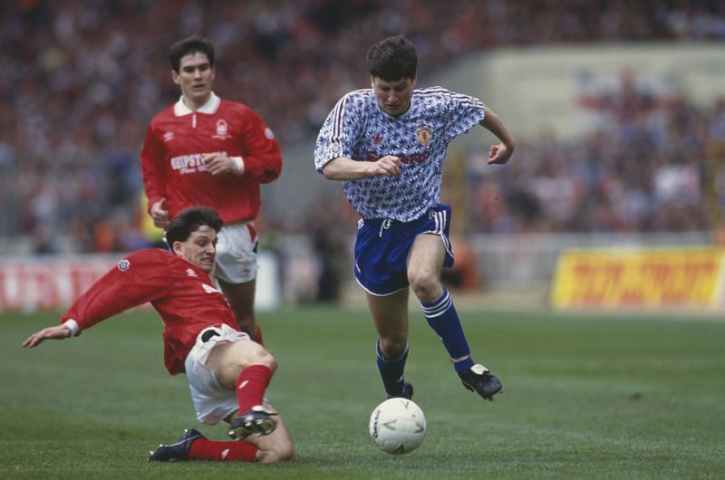 Denis Irwin in action for Manchester United