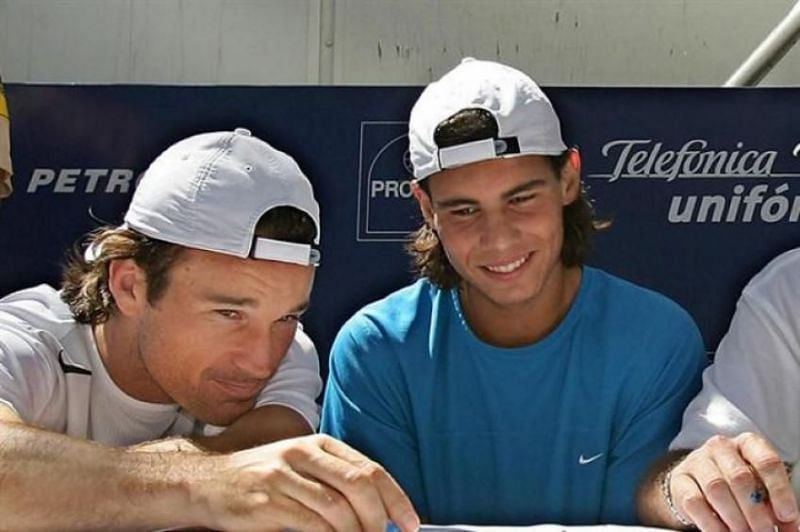 Carlos Moya and Rafael Nadal in 2003