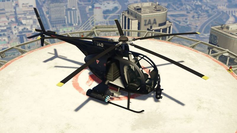 A Buzzard Attack Chopper&nbsp;in GTA Online (Image Courtesy: GTA Wiki - Fandom)