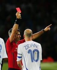 Zinedine Zidane's playing career ended with a red card at the 2006 FIFA World Cup final