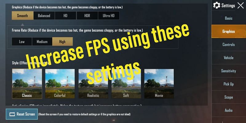 Best settings to improve FPS in PUBG Mobile