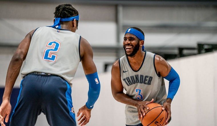 Chris Paul during a practice session with the Oklahoma City Thunder