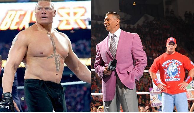 Lesnar, McMahon, and Cena