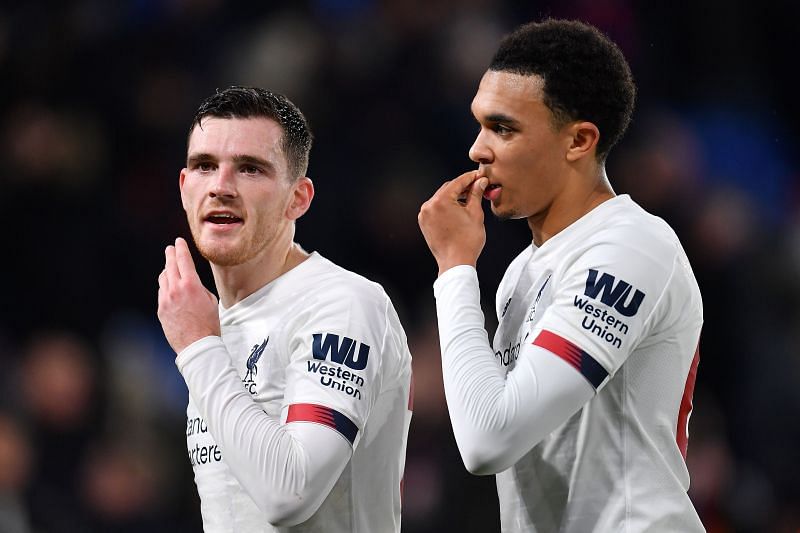Liverpool&#039;s Andy Robertson (left) and Trent Alexander Arnold are not creative midfielders but full-backs who create goal-scoring chances and provide assists. They are a testament to the evolution of football.