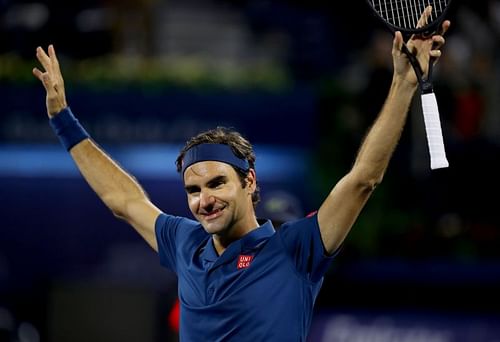 Roger Federer at Dubai Duty Free 2019