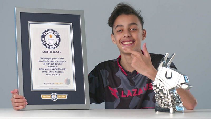 Jaden &#039;Wolfiez&#039; Ashman with his Guinness World Record Certification