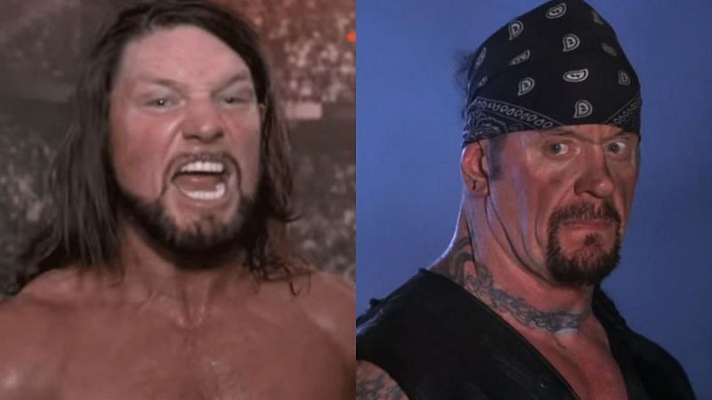 AJ Styles (left); The Undertaker (right)