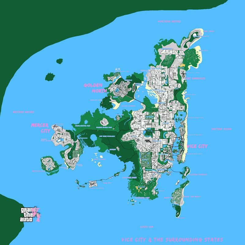 GTA 6 map concept combined all major cities into one massive open