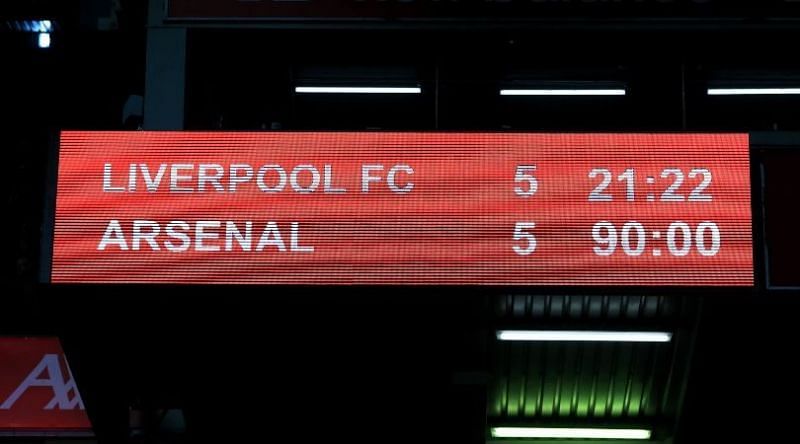 Liverpool and Arsenal have met twice this season, netting 14 goals in total!