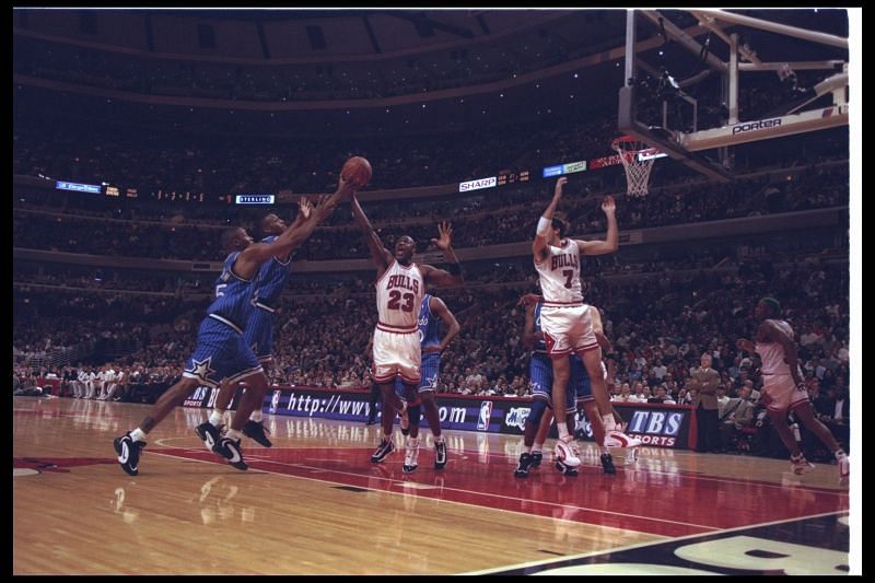 Chicago Bulls in action in the 1995-96 season