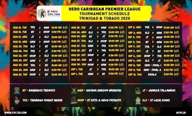 CPL 2022: Caribbean Premier League to begin on August 30