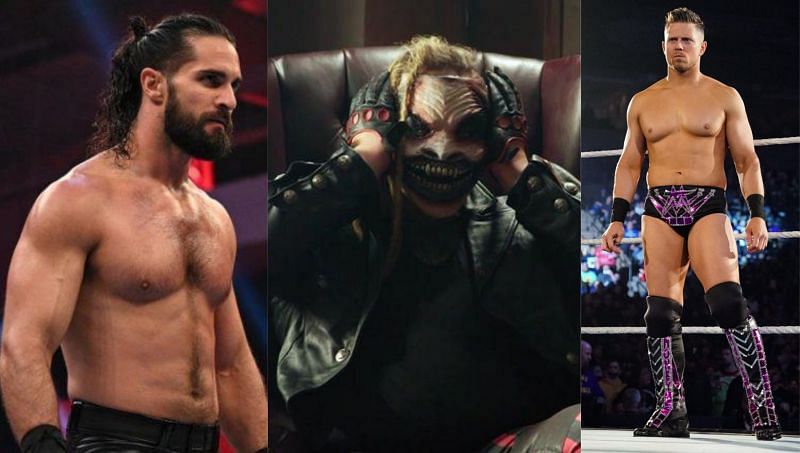 Seth Rollins;  Bray Wyatt&#039;s The Fiend; The Miz in WWE (from left to right)
