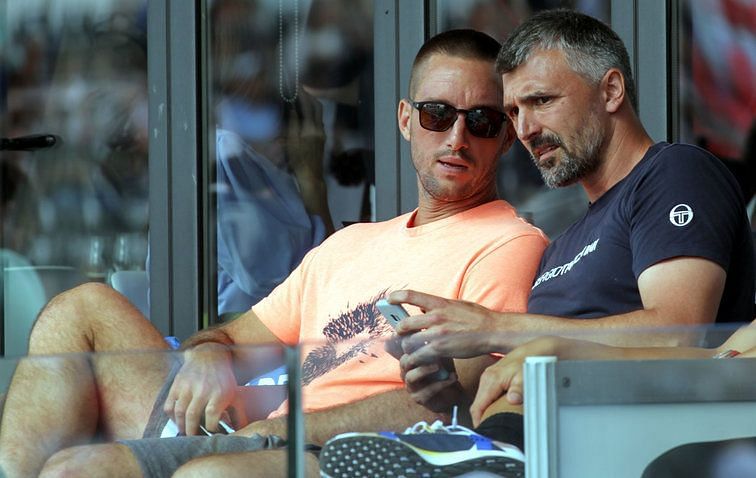 Goran Ivanisevic watches on at the Adria Tour