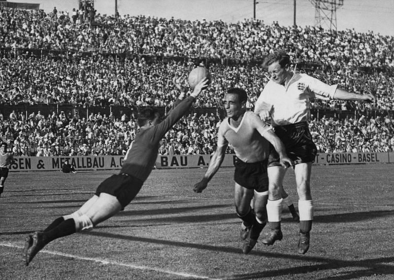 A still from England vs Uruguay, 1954.