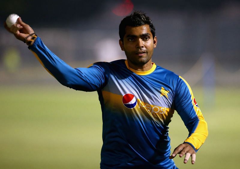 Umar Akmal in action during a Pakistan Net Session