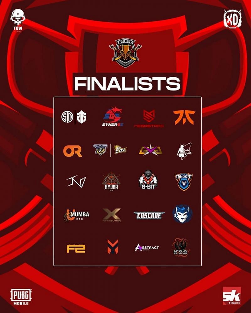 Xo Cup PUBG Mobile&nbsp;finalists