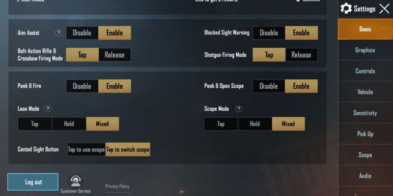 pubg mobile chat settings