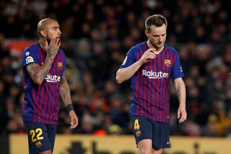 Arturo Vidal (left) and Ivan Rakitic are on the wrong side of 30.