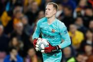  Goalkeeper Marc Andre Ter Stegen is one of the rare bright sparks in the Barcelona defence.
