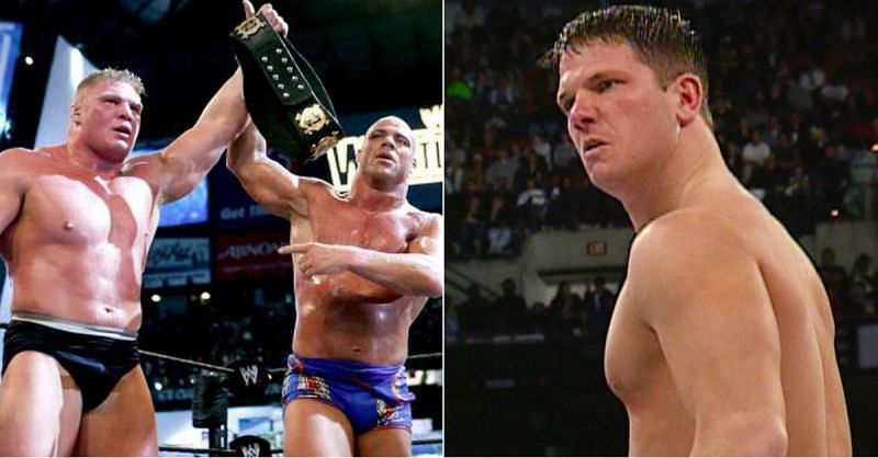 Brock Lesnar and Kurt Angle; AJ Styles