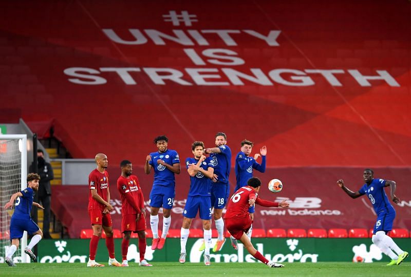 Trent Alexander-Arnold scores a peach of a free kick on Liverpool&#039;s coronation night