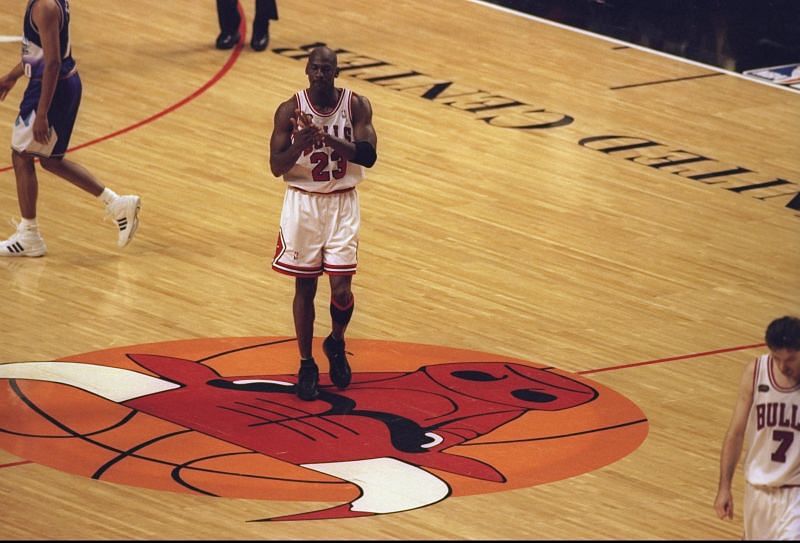 Michael Jordan in action in the 1998 NBA Finals
