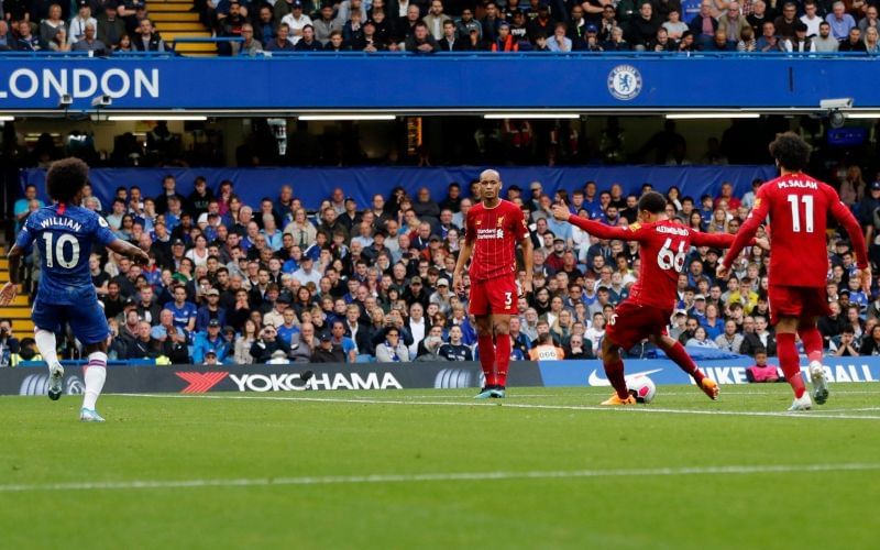 Alexander-Arnold(No.66) scored against Chelsea in the reverse fixture.