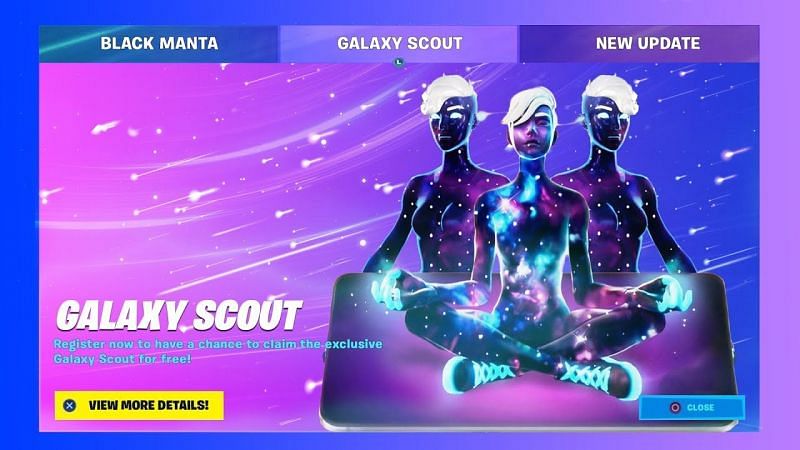 The Galaxy Scout skin can be purchased from the Fortnite itemshop on a later date (Credit: Epic Games)
